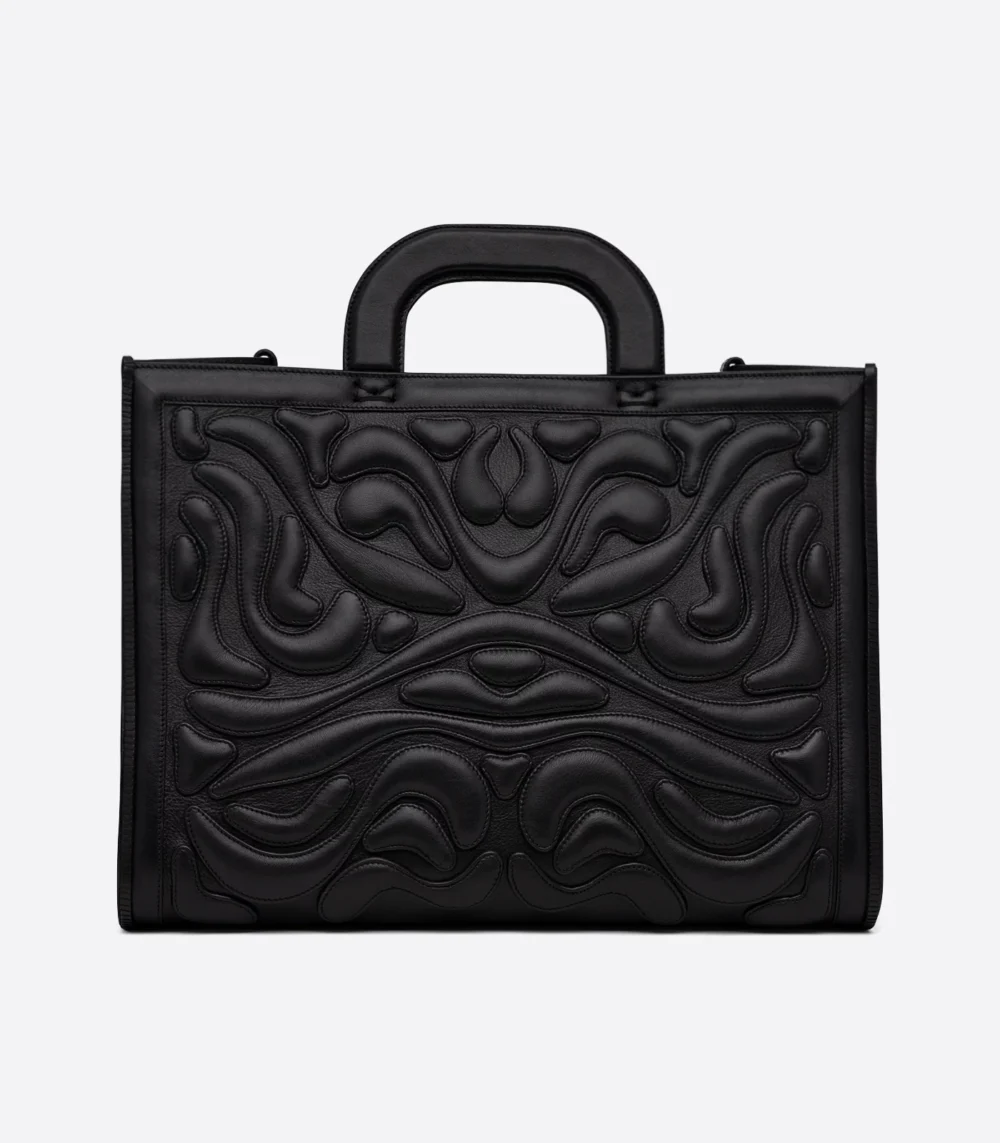 Artisan Leather Tote Bag with 3D Third Eye Pattern - Image 2