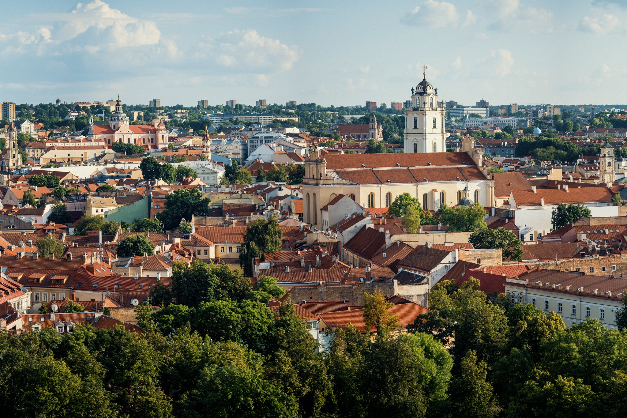 Vilnius city streets in summer