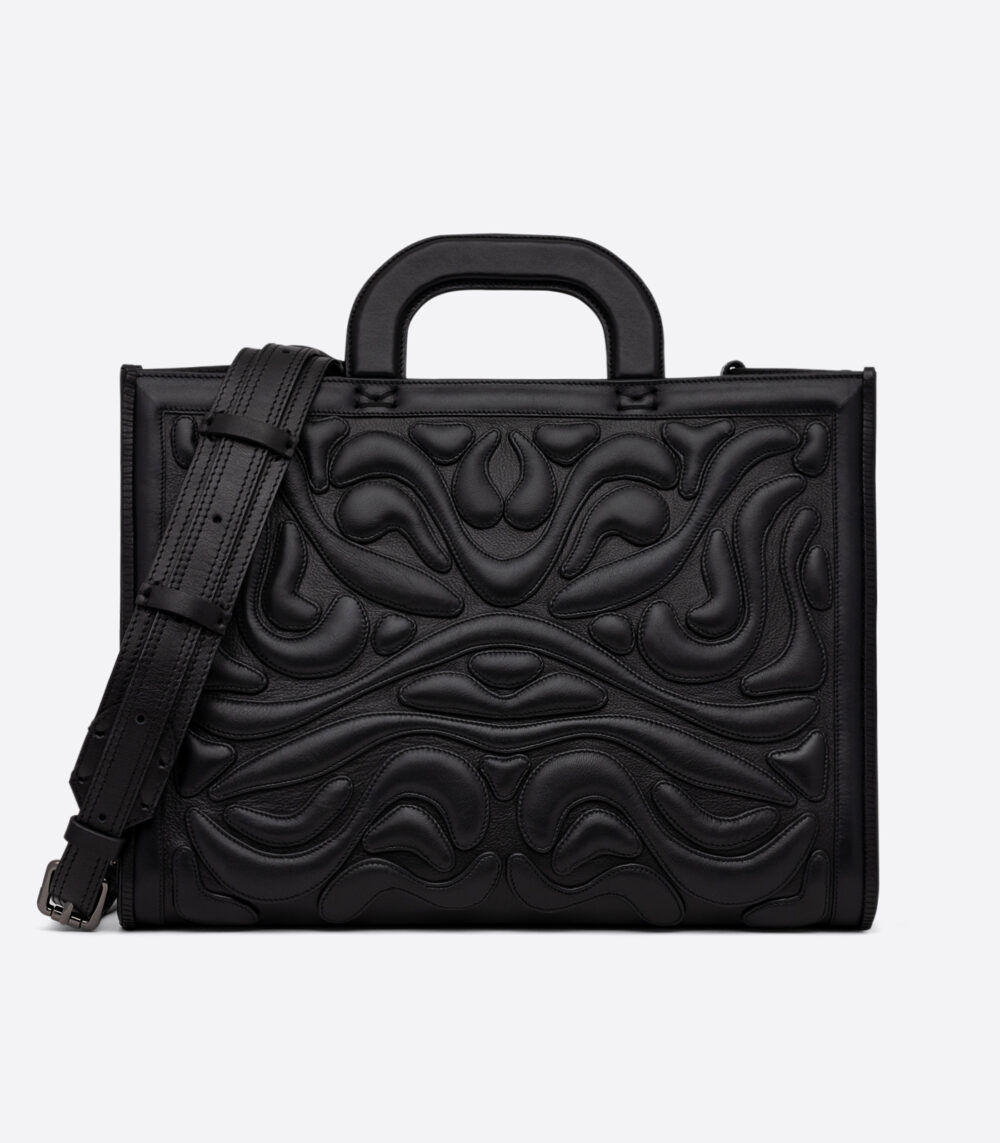 Artisan Leather Tote Bag with 3D Third Eye Pattern