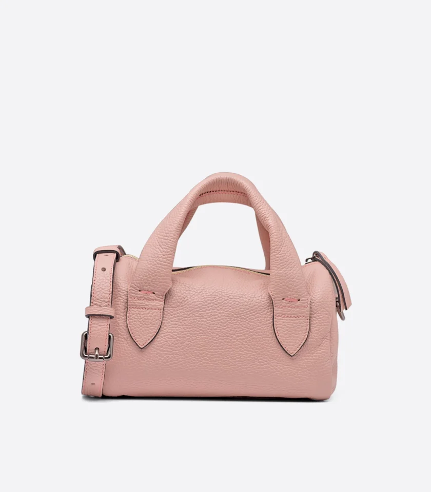 Mini Leather Bag with Oversized Carry Handles