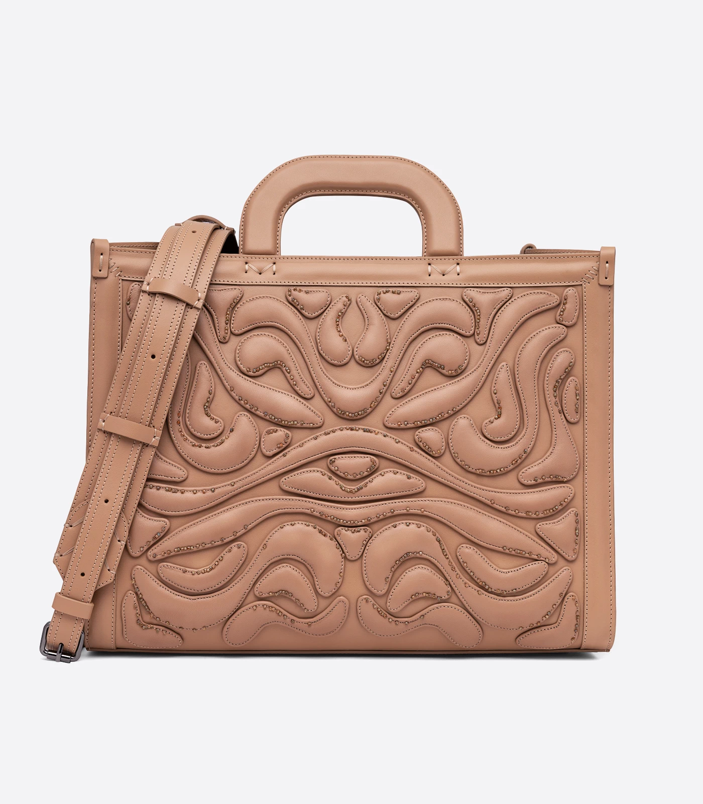Handmade Brown Leather Tote with Flap Closure
