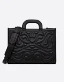 Didelė juoda dekoruota rankinė