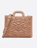 Didelė dekoruota rankinė – Smėlinė